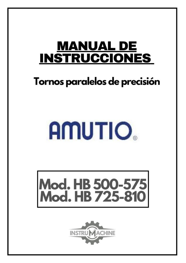 Portada Manual de instrucciones AMUTIO HB 500-575 / HB 725-810 | Torno paralelo