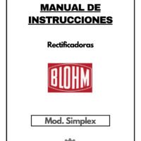 Manual de instrucciones BLOHM Simplex | Rectificadoras