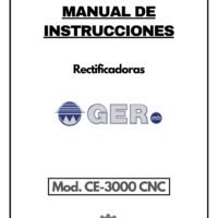 Manual de instrucciones GER CE-3000 CNC | Rectificadora