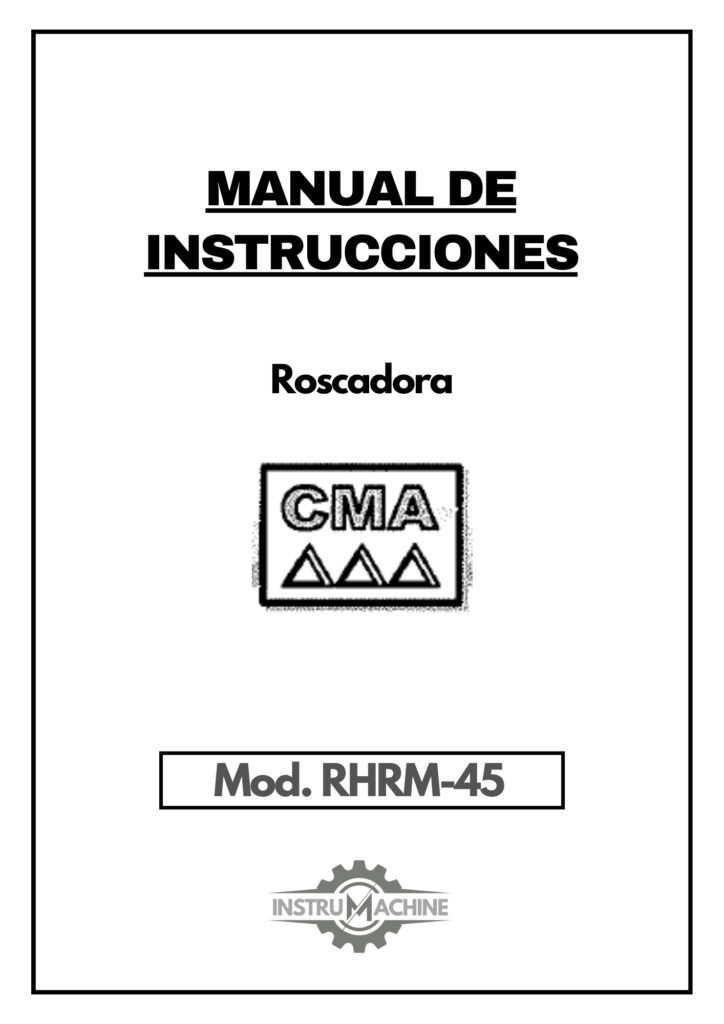 Portada Manual de instrucciones CMA RHRM-45 | Roscadora