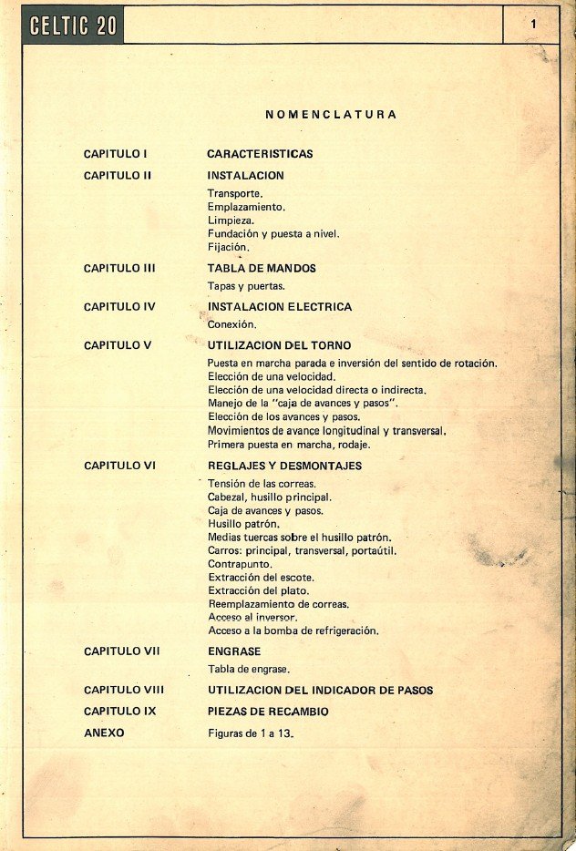 Manual de instrucciones NORDIC-CELTIC 20 | Torno paralelo