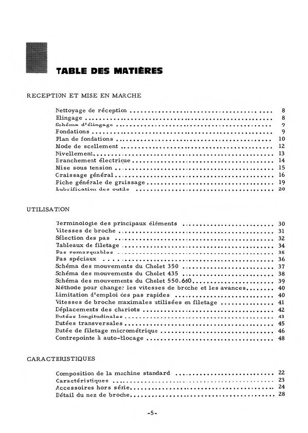 Manual de instrucciones H.ERNAULT SOMUA CHOLET 350 / 435-550-660 | Torno paralelo