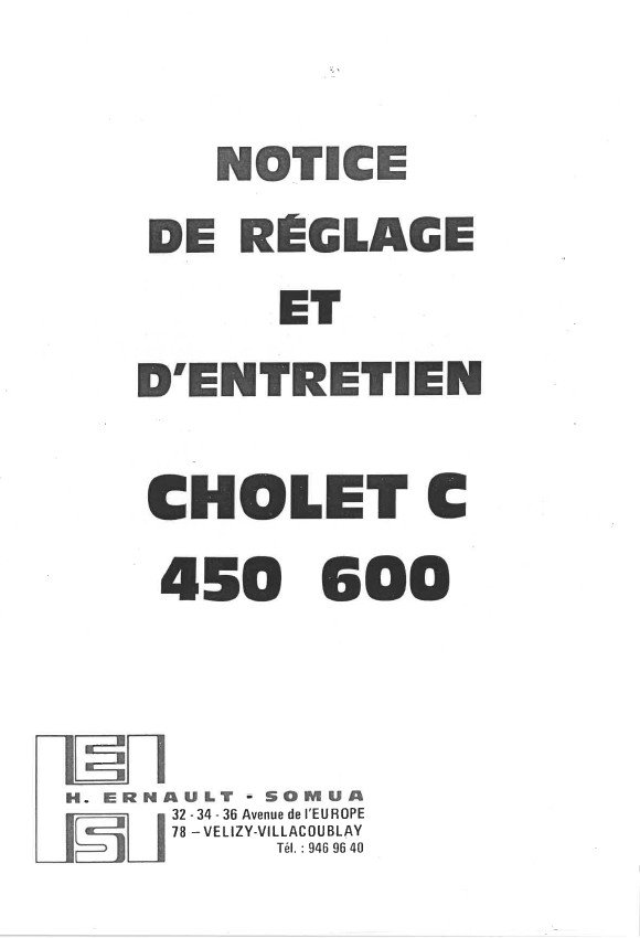 Manual de instrucciones H.ERNAULT SOMUA CHOLET C450-600 | Torno paralelo