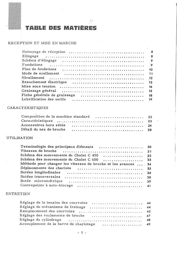 Manual de instrucciones H.ERNAULT SOMUA CHOLET C450-600 | Torno paralelo