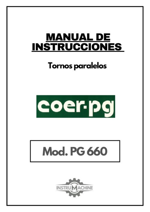 Manual de instrucciones COER-PG PG 660 | Torno paralelo