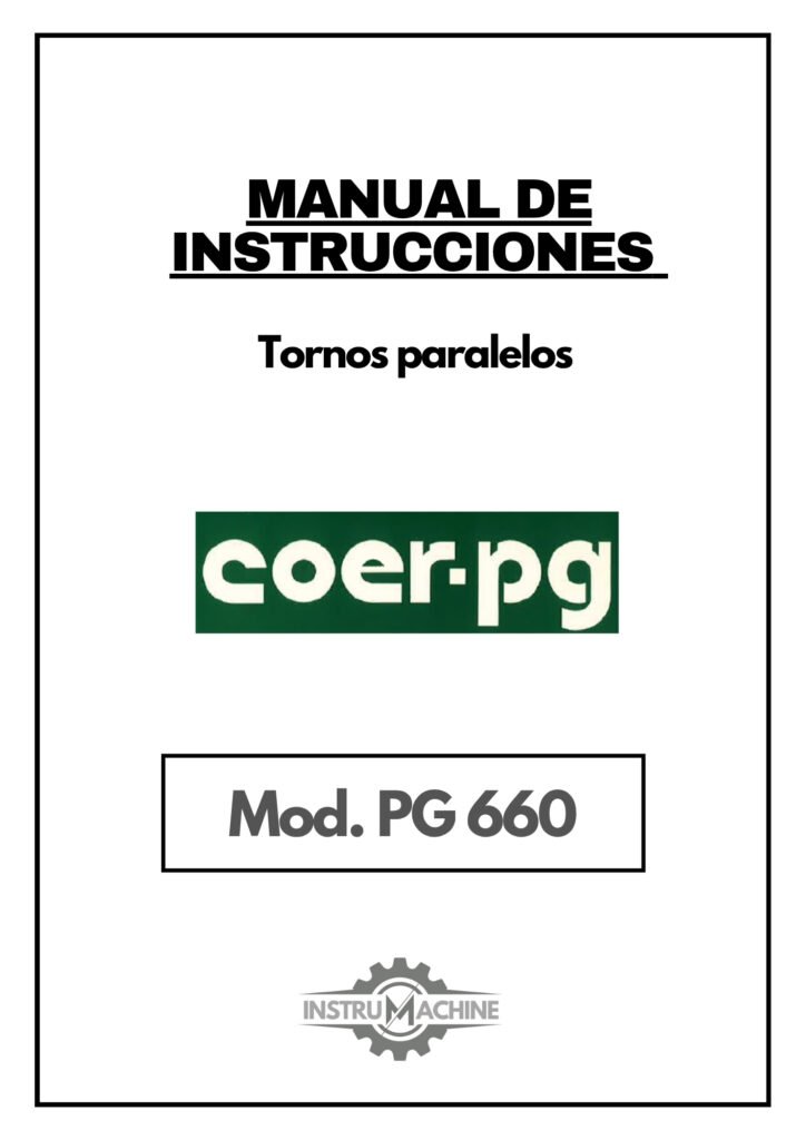 Portada Manual de instrucciones COER-PG PG 660 | Torno paralelo
