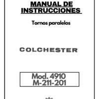 Manual de instrucciones COLCHESTER 4910 M-211-201 | Torno paralelo