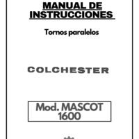 Colchester mod. MASCOT 1600-1 Manual de instrucciones COLCHESTER MASCOT 1600 | Torno paralelo