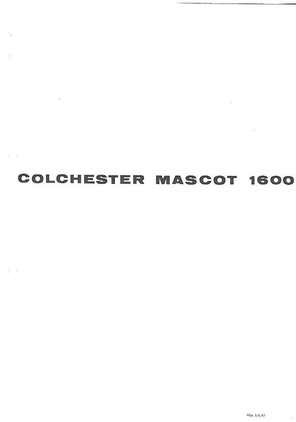 Colchester mod. MASCOT 1600-2 Manual de instrucciones COLCHESTER MASCOT 1600 | Torno paralelo