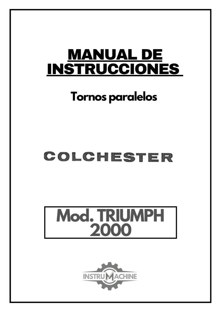 Portada Manual de instrucciones COLCHESTER TRIUMPH 2000 | Torno paralelo