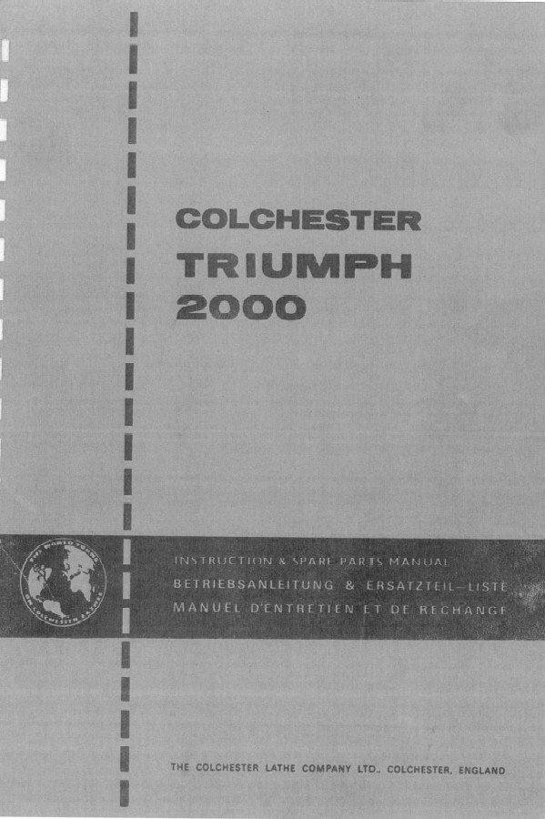 Manual de instrucciones COLCHESTER TRIUMPH 2000 | Torno paralelo