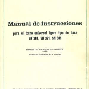 Portada del manual de CONTI SN 281 SN321 SN381 | Torno paralelo en PDF