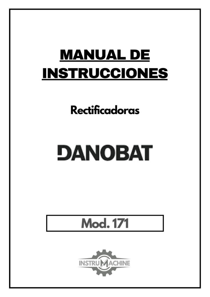 Portada Manual de instrucciones DANOBAT 171 | Rectificadoras