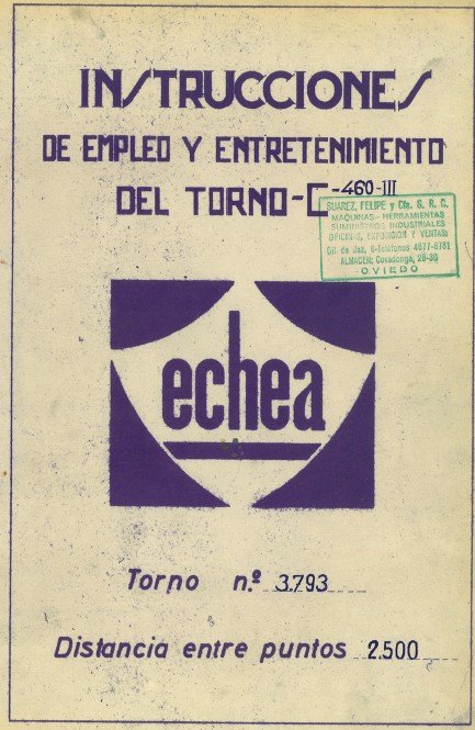 Manual de instrucciones ECHEA C400-460 | Torno paralelo