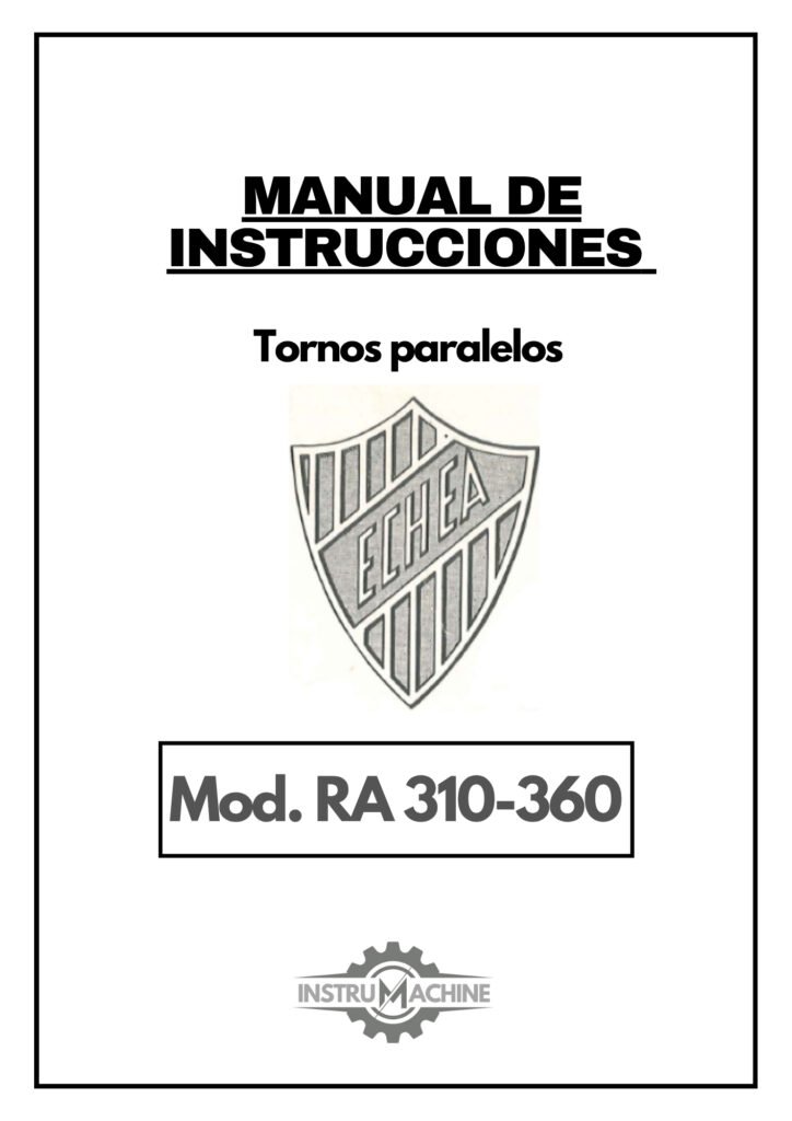 Portada Manual de instrucciones ECHEA RA 310-360 | Torno paralelo