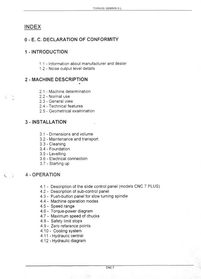 Manual de instrucciones GEMINIS CNC Plus 7 2G 1100x6000mm | Torno paralelo