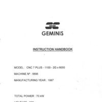 Manual de instrucciones GEMINIS CNC Plus 7 2G 1100x6000mm | Torno paralelo