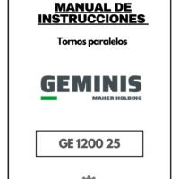 Manual de instrucciones GEMINIS GE 1200 25 | Torno paralelo