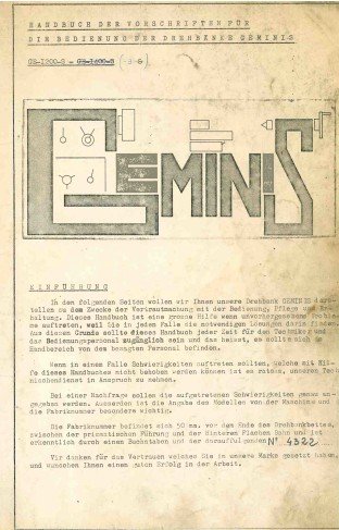 Manual de instrucciones GEMINIS GE 1200S | Torno paralelo