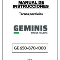 Manual de instrucciones GEMINIS GE 650-870 | Torno paralelo