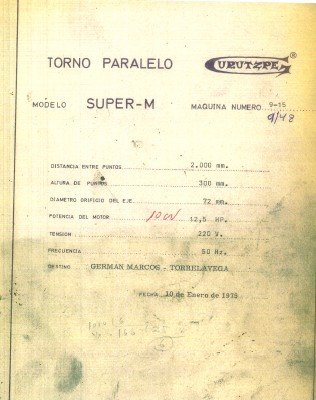 Gurutzpe mod. super M-2 Manual de instrucciones GURUTZPE SUPER M | Torno paralelo