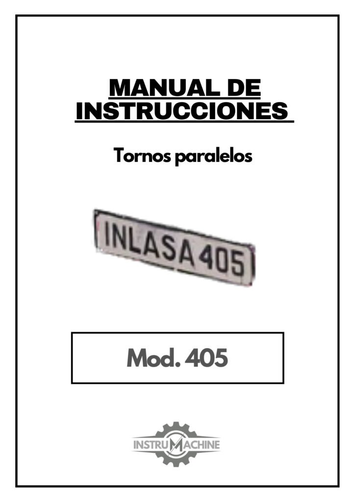 Portada Manual de instrucciones INLASA 405 | Torno paralelo