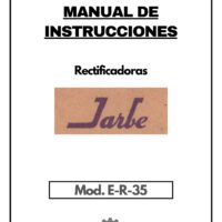 Manual de instrucciones JARBE E-R-35 | Rectifica cilindrica