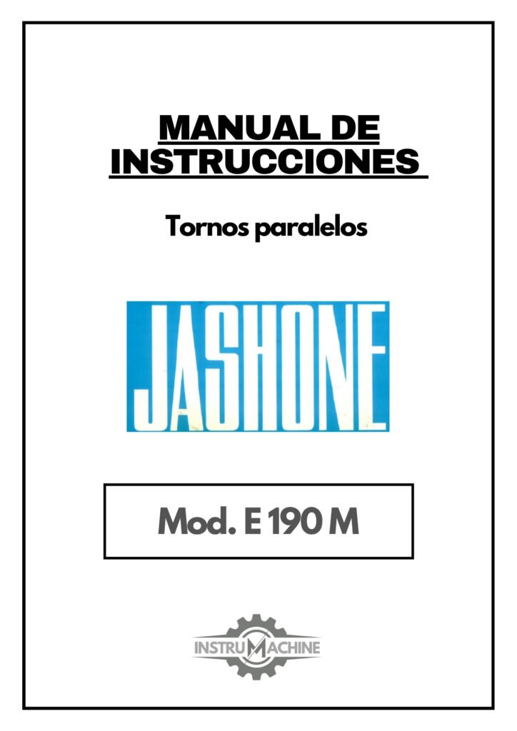 Portada Manual de instrucciones JASHONE E 190 M | Torno paralelo