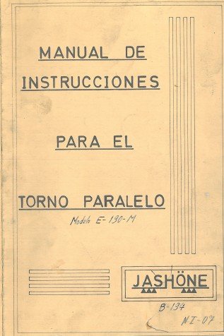 Jashone mod. E190M-2 Manual de instrucciones JASHONE E 190 M | Torno paralelo