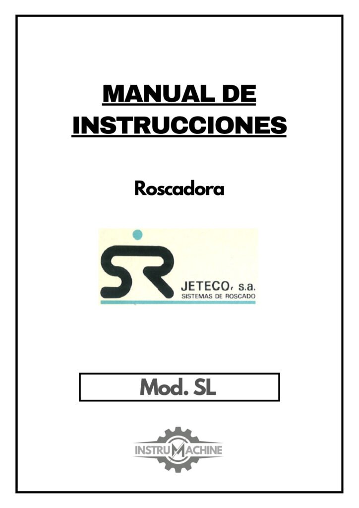 Portada Manual de instrucciones JETECO SR SL | Roscadora