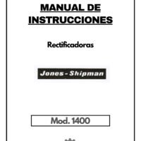 Manual de instrucciones JONES-SHIPMAN 1400 | Rectificadoras