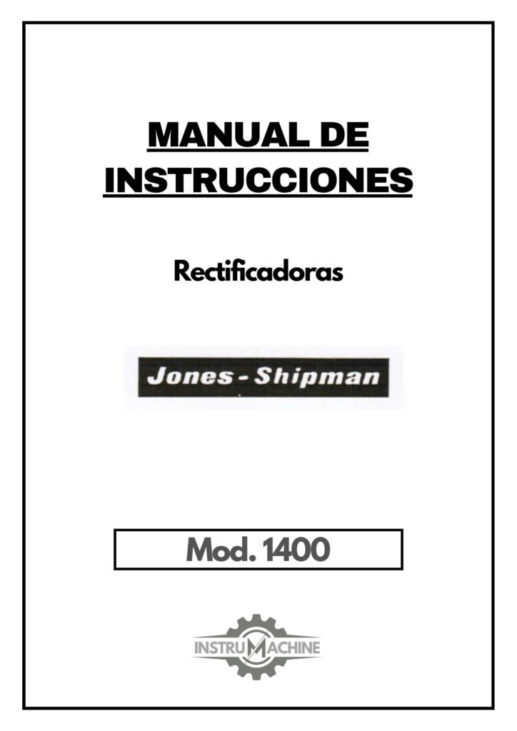 Portada Manual de instrucciones JONES-SHIPMAN 1400 | Rectificadoras