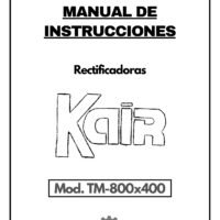 Manual de instrucciones KAIR TM-800x400 | Rectificadora