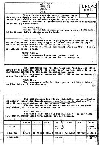 Lacfer mod. CR-3-2 Manual de instrucciones LACFER CR-3 | Torno paralelo