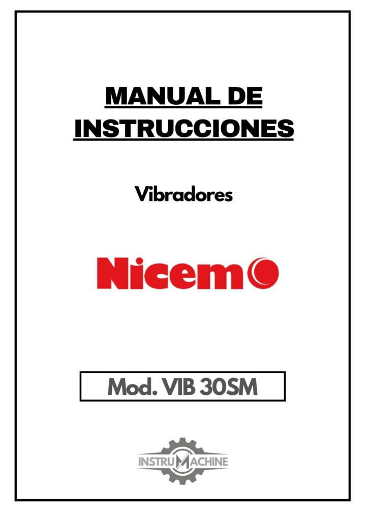 Portada Manual Vibrador NICEMO VIB 30SM