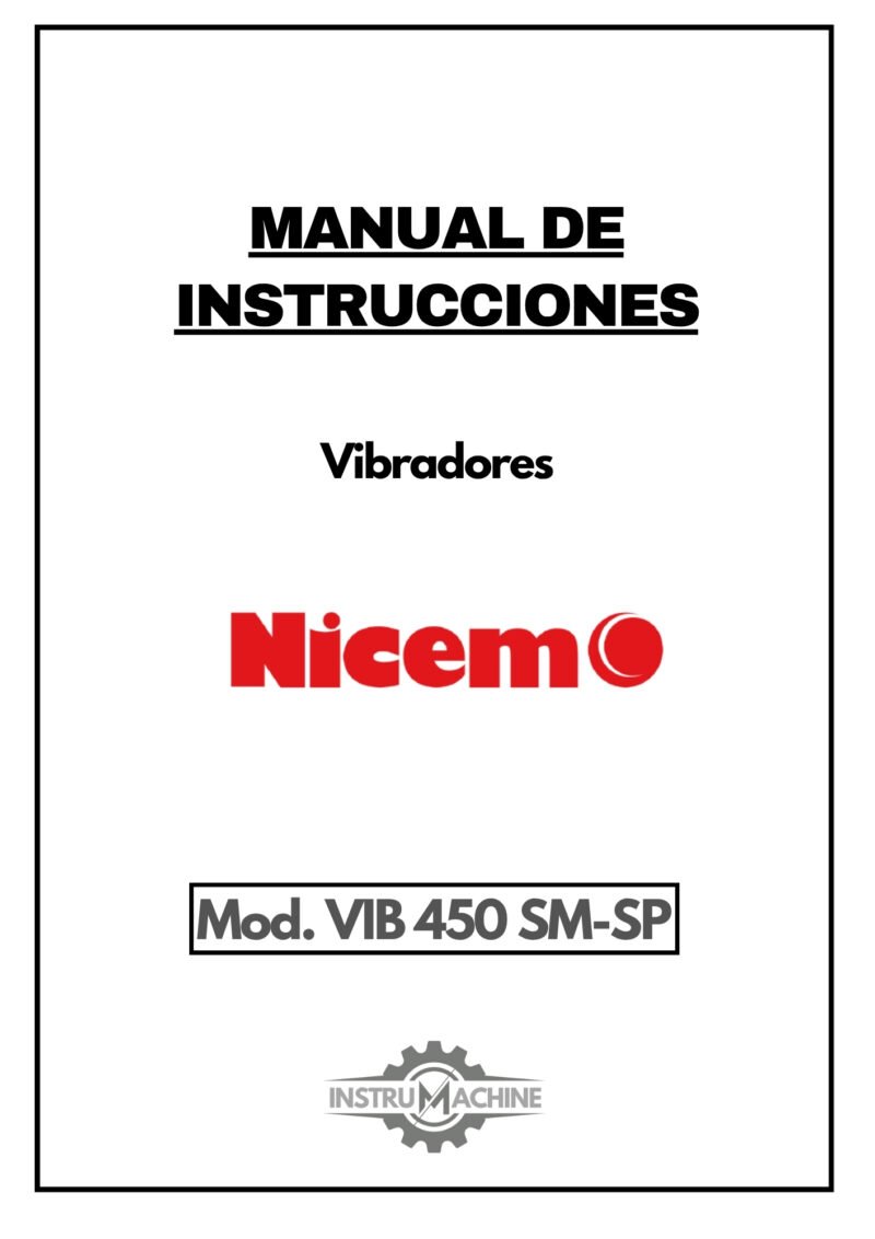 Nicem mod. VIB 450 SM-SP-1 Manual Vibrador NICEMO VIB 450 SM-SP