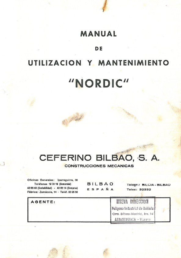 Manual de instrucciones NORDIC 315 (Nordic) | Torno paralelo