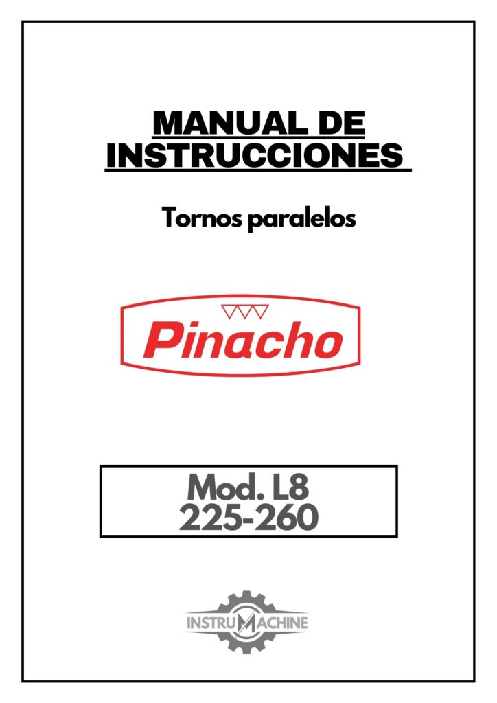 Portada Manual de instrucciones Pinacho L8 225-260 | Torno paralelo