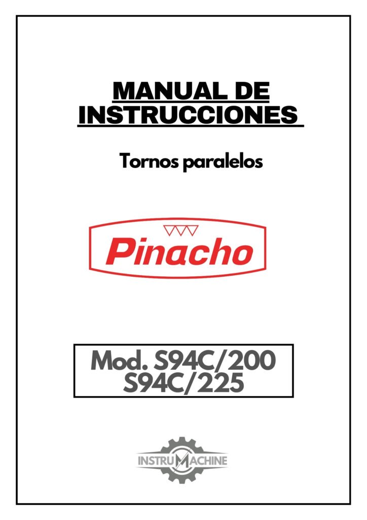 Portada Manual de instrucciones Pinacho S94C /200-225 | Torno paralelo