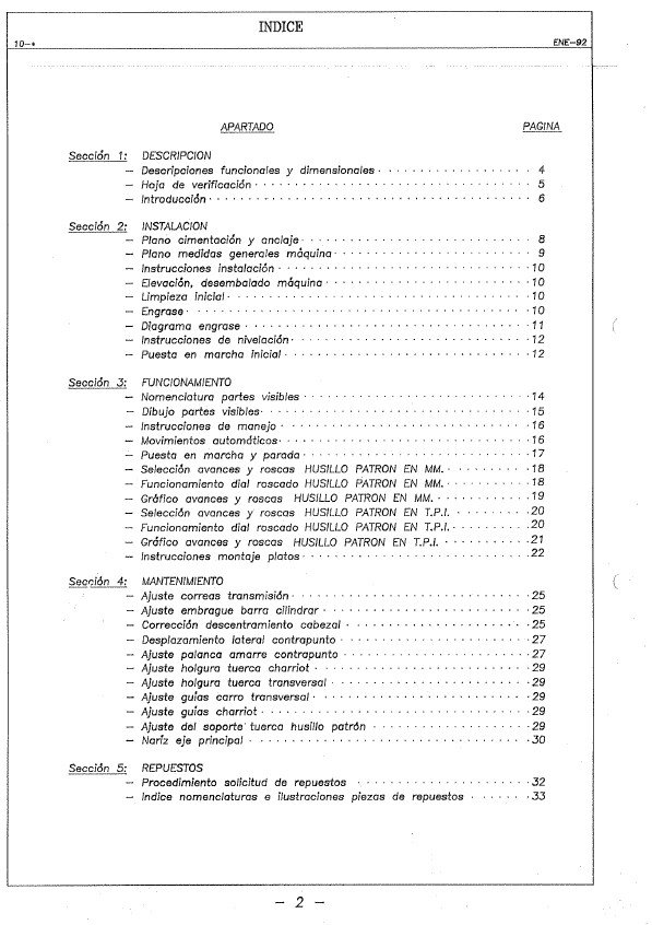 Manual de instrucciones Pinacho S90/200-230 | Torno paralelo