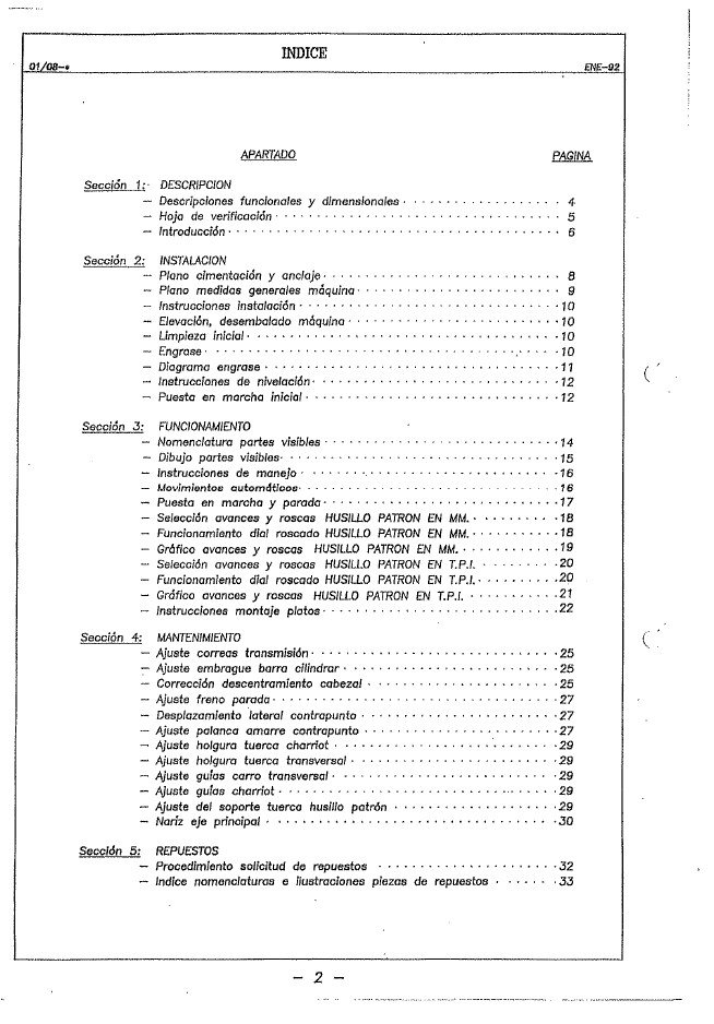 Manual de instrucciones Pinacho S90/285-155 | Torno paralelo