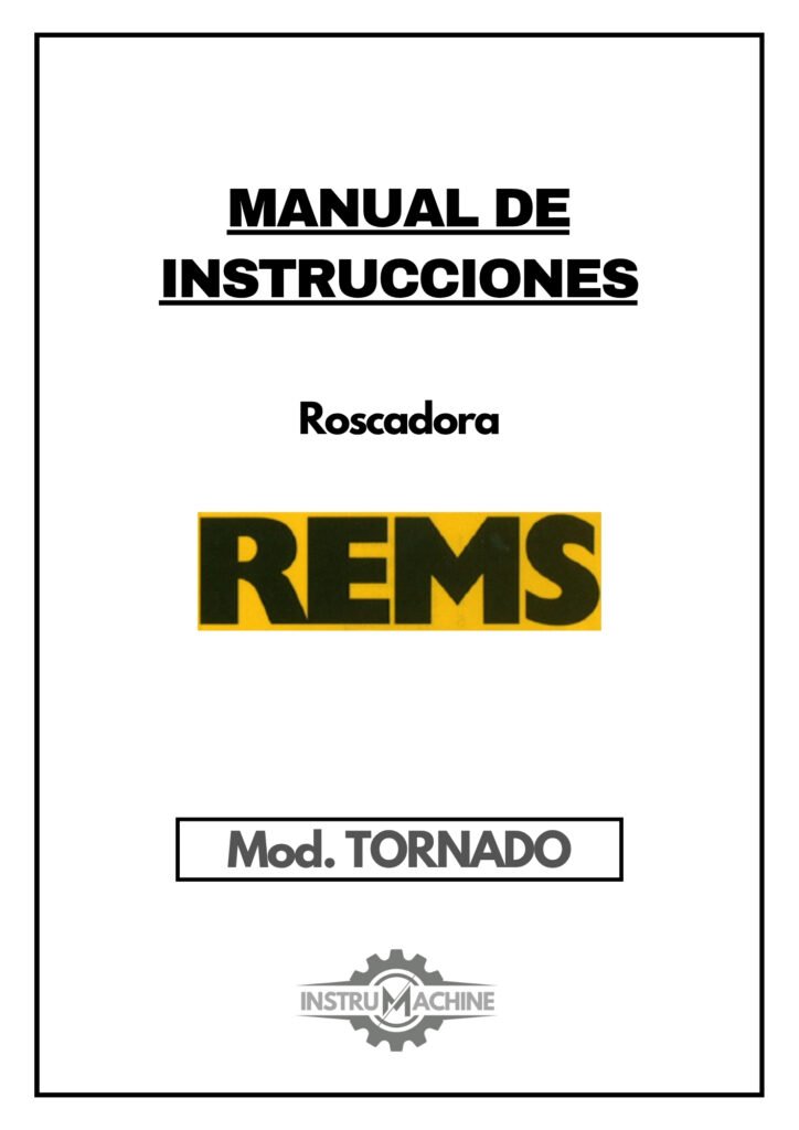 Portada Manual de instrucciones REMS TORNADO | Roscadora