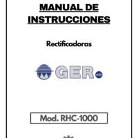 RHC1000-1 Manual de instrucciones GER RHC-1000 | Rectificadora