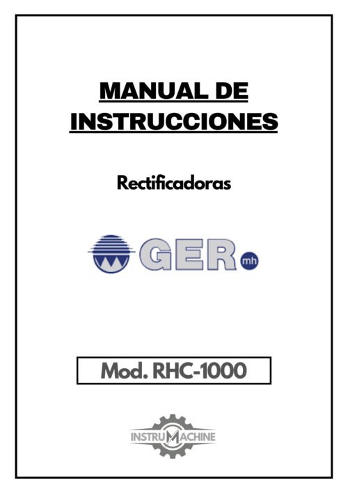 Manual de instrucciones GER RHC-1000 | Rectificadora