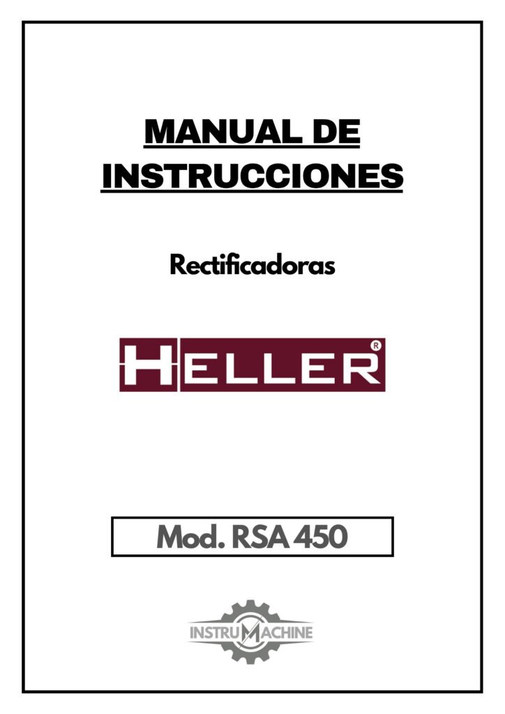 Portada Manual de instrucciones HELLER RSA 450 | Rectificadoras