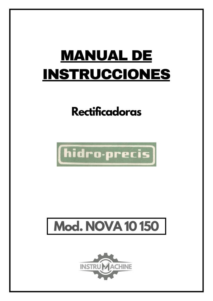 Portada Manual de instrucciones Hidroprecis Nova 10-150 | Recti interires
