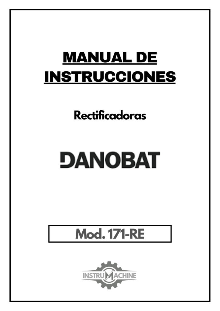 Portada Manual de instrucciones DANOBAT 171-RE | Rectificadoras