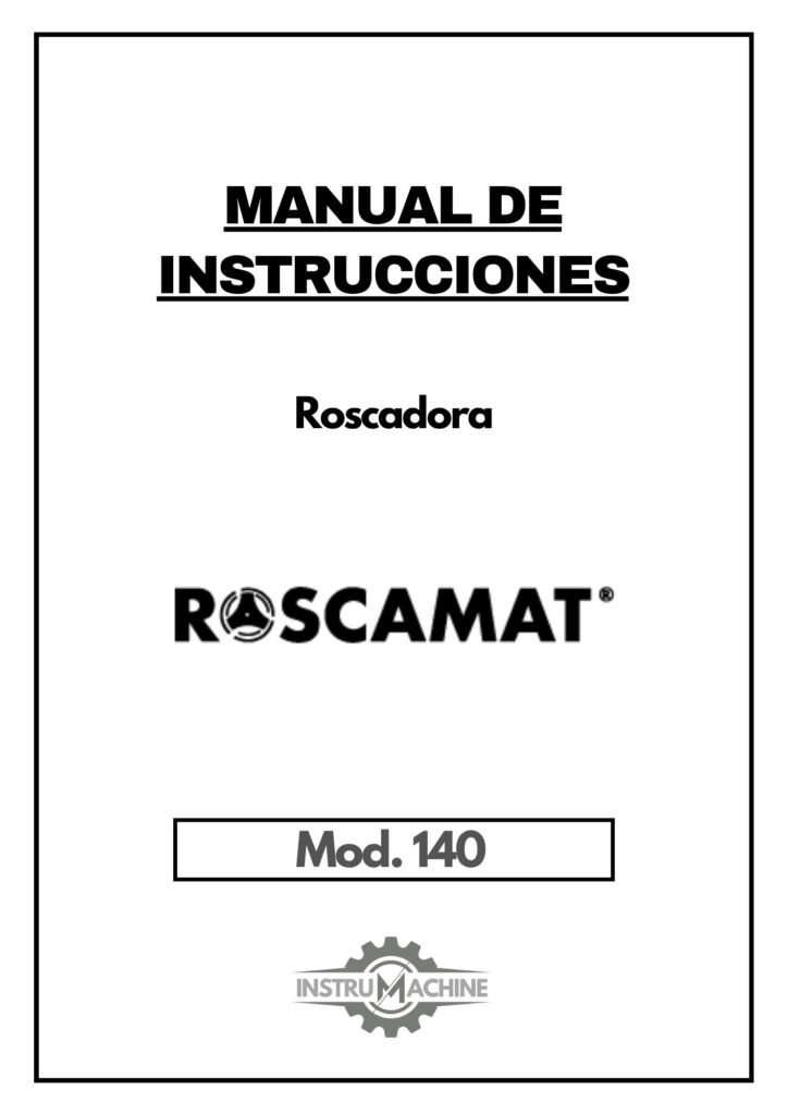 Portada Manual de instrucciones ROSCAMAT 140 | Roscadora
