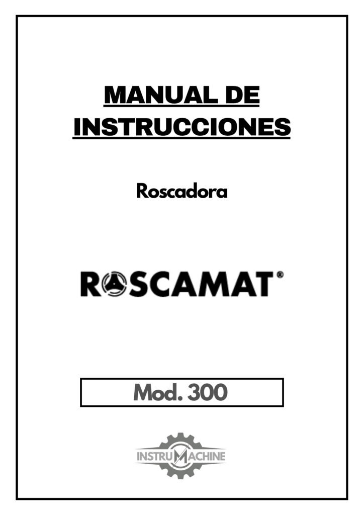 Portada Manual de instrucciones ROSCAMAT 300 | Roscadora