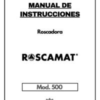 Roscamat mod. 500-1 Manual de instrucciones ROSCAMAT 500 | Roscadora